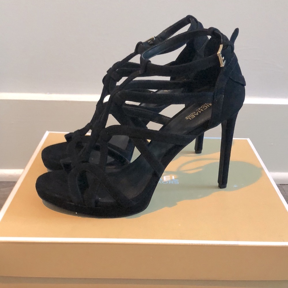 Michael by Michael Kors “Sandra Platform” High Suede Sandal